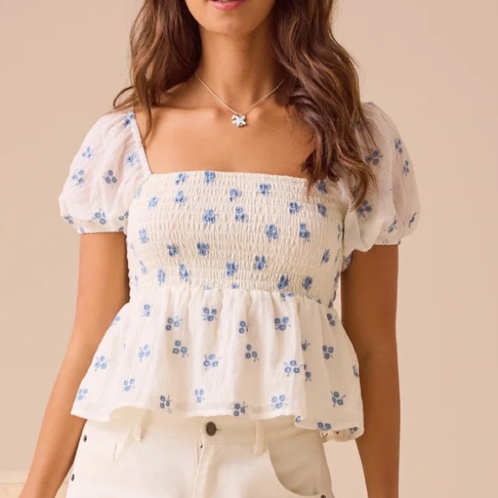 Altar’d State Embroidered Babydoll Top